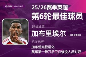 直播吧X咪咕体育|英超第6轮最佳:加布里埃尔绝杀 力压哈兰德当选 直播吧X咪咕体育|英超第6轮最佳:加布里埃尔绝杀 力压哈兰德当选