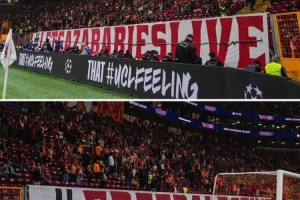 加拉塔萨雷球迷声援巴勒斯坦民众:若耶路撒冷不自由,世界皆囚徒 加拉塔萨雷球迷声援巴勒斯坦民众:若耶路撒冷不自由,世界皆囚徒