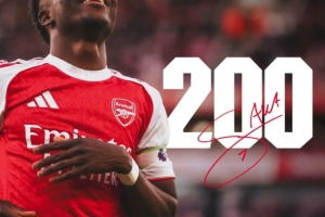 萨卡迎阿森纳生涯200场英超里程碑之战,此前贡献54球51助攻 萨卡迎阿森纳生涯200场英超里程碑之战,此前贡献54球51助攻