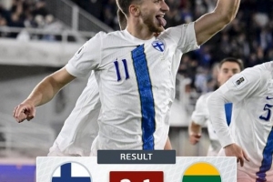 世预赛欧洲区小组赛G组：芬兰2-1立陶宛