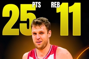 NBA之外最好的国际球员！ 韦津科夫23分钟砍下25分11板 率队大胜