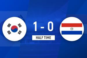 半场-严智星扫射破门巴拉圭球员乌龙助攻 韩国暂1-0巴拉圭 半场-严智星扫射破门巴拉圭球员乌龙助攻 韩国暂1-0巴拉圭