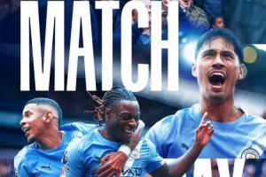 曼城晒主场迎战埃弗顿海报,赖因德斯+多库+萨维尼奥出镜 曼城晒主场迎战埃弗顿海报,赖因德斯+多库+萨维尼奥出镜