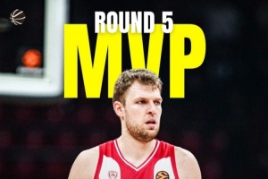 五轮两次当选轮次MVP!韦津科夫欧篮联轮次MVP总数升至历史第二! 五轮两次当选轮次MVP!韦津科夫欧篮联轮次MVP总数升至历史第二!