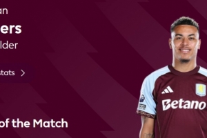 打入远射世界波,英超官方:罗杰斯当选维拉2-1热刺全场最佳 打入远射世界波,英超官方:罗杰斯当选维拉2-1热刺全场最佳