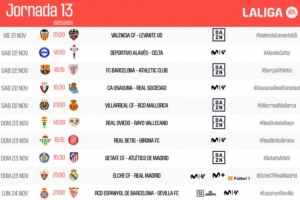 西甲第13轮时间:11月22日23:15巴萨vs毕巴,皇马24日4点出战 西甲第13轮时间:11月22日23:15巴萨vs毕巴,皇马24日4点出战