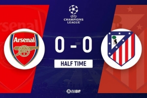 半场-阿森纳暂0-0马竞 埃泽中横梁萨卡失单刀马丁内利进球被吹 半场-阿森纳暂0-0马竞 埃泽中横梁萨卡失单刀马丁内利进球被吹