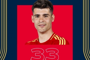 西班牙队祝莫拉塔33岁生日快乐,球员国家队出战87场37球8助 西班牙队祝莫拉塔33岁生日快乐,球员国家队出战87场37球8助