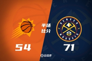 半场战报-太阳54-71掘金 布克13+4狄龙11分 约基奇1次出手4分11助 半场战报-太阳54-71掘金 布克13+4狄龙11分 约基奇1次出手4分11助