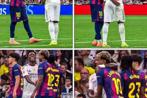 嘻嘻→呵呵😡赛中维尼修斯和亚马尔欢笑握手拥抱,赛后剑拔弩张 嘻嘻→呵呵😡赛中维尼修斯和亚马尔欢笑握手拥抱,赛后剑拔弩张