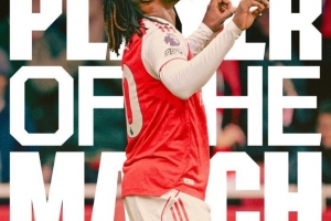 面对旧主打进制胜球,官方:埃泽当选阿森纳1-0水晶宫队内最佳 面对旧主打进制胜球,官方:埃泽当选阿森纳1-0水晶宫队内最佳