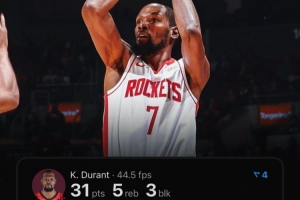 杜兰特生涯158次出手少于20得分30+ NBA历史第二&詹姆斯152次第4 杜兰特生涯158次出手少于20得分30+ NBA历史第二&詹姆斯152次第4