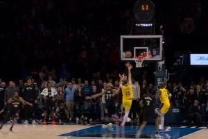 压哨绝杀!里夫斯突破抛投!湖人绝杀森林狼! 压哨绝杀!里夫斯突破抛投!湖人绝杀森林狼!