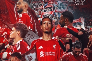 利物浦发布对阵维拉海报:范戴克、萨拉赫、埃基蒂克、索博出镜 利物浦发布对阵维拉海报:范戴克、萨拉赫、埃基蒂克、索博出镜